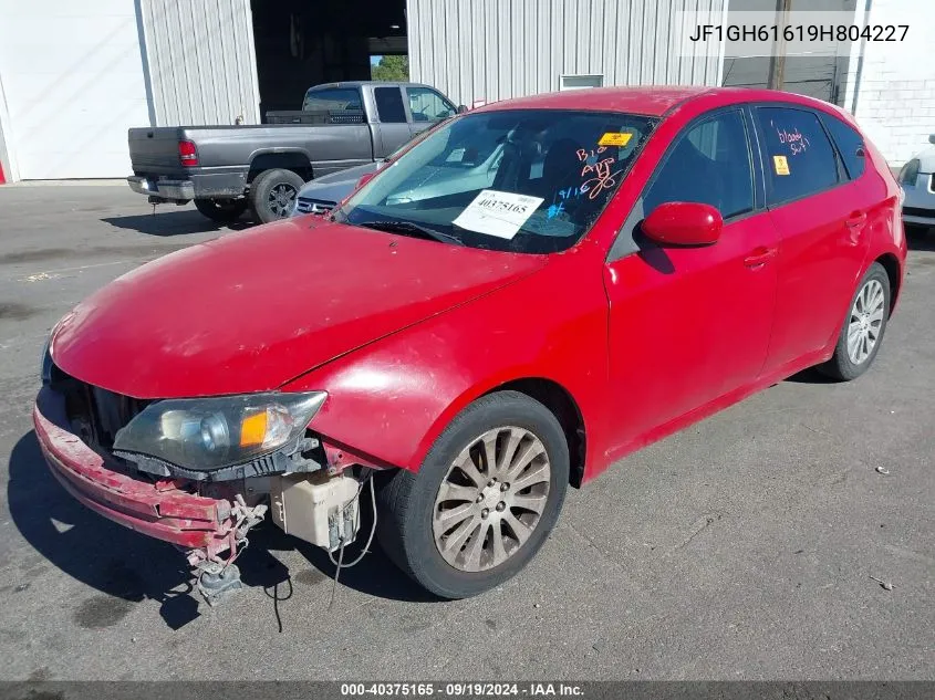 2009 Subaru Impreza 2.5I VIN: JF1GH61619H804227 Lot: 40375165