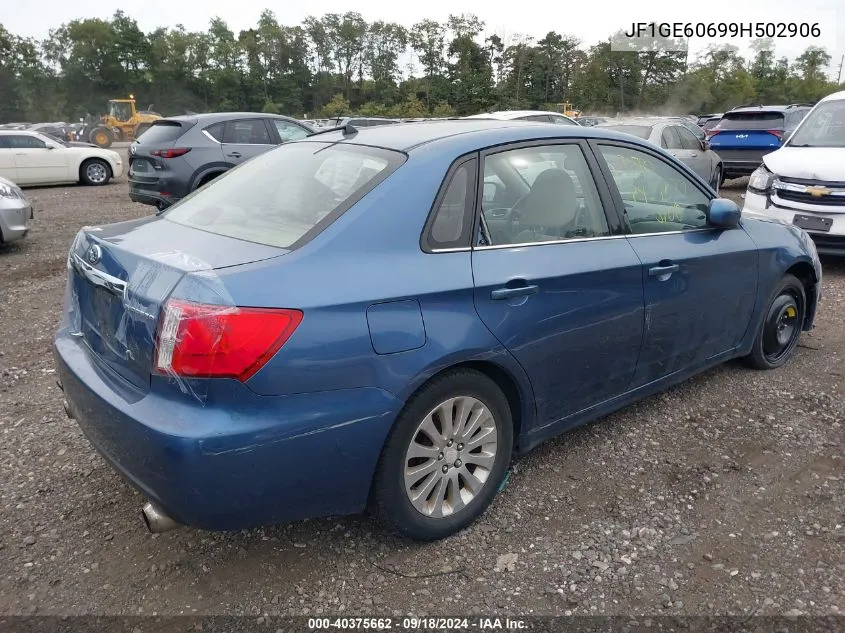 2009 Subaru Impreza 2.5I Premium VIN: JF1GE60699H502906 Lot: 40375662