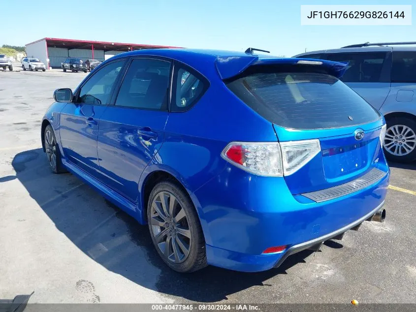 2009 Subaru Impreza Wrx VIN: JF1GH76629G826144 Lot: 40477945