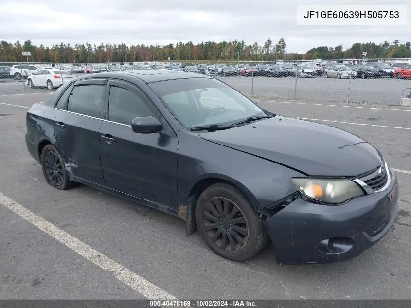 2009 Subaru Impreza 2.5I VIN: JF1GE60639H505753 Lot: 40478159