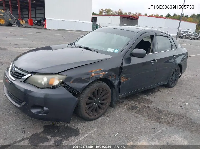 2009 Subaru Impreza 2.5I VIN: JF1GE60639H505753 Lot: 40478159