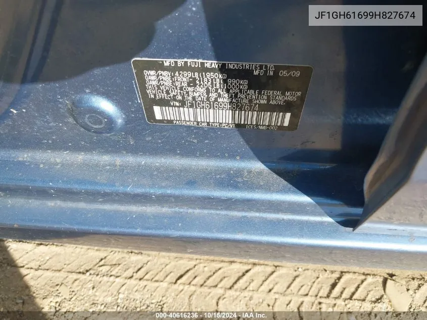 JF1GH61699H827674 2009 Subaru Impreza 2.5I