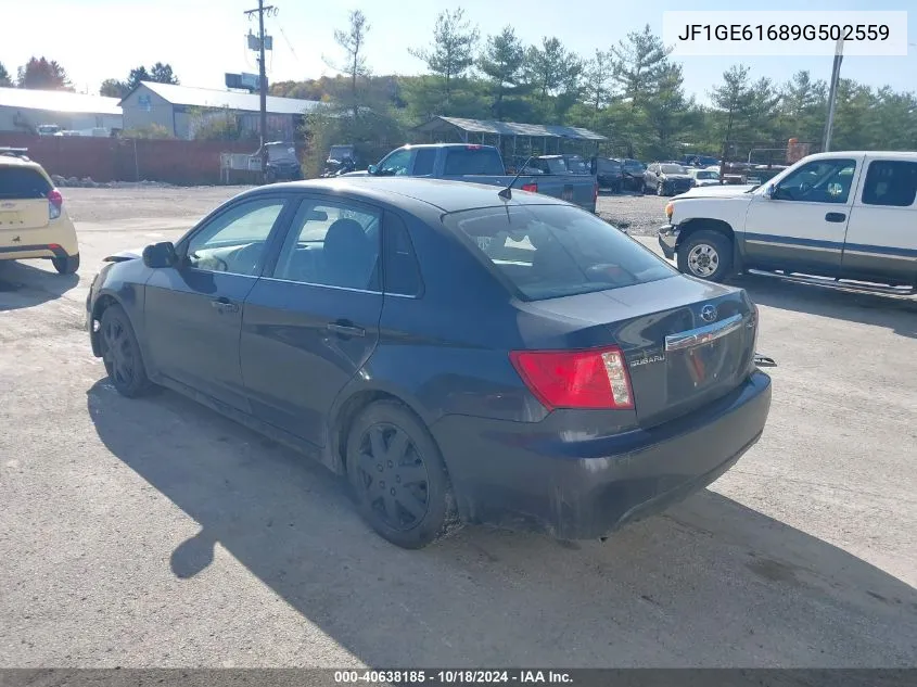 2009 Subaru Impreza 2.5I VIN: JF1GE61689G502559 Lot: 40638185