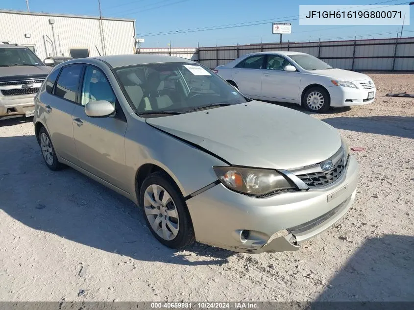 2009 Subaru Impreza 2.5I VIN: JF1GH61619G800071 Lot: 40659981