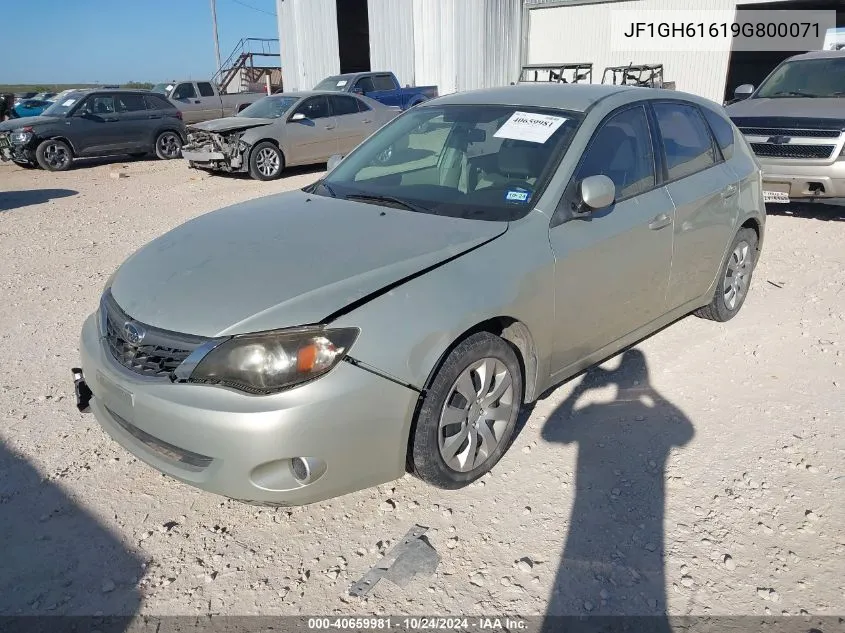 2009 Subaru Impreza 2.5I VIN: JF1GH61619G800071 Lot: 40659981