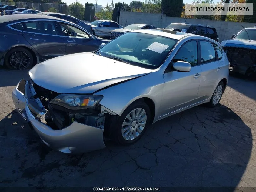 2009 Subaru Impreza 2.5I VIN: JF1GH60629H806926 Lot: 40691026