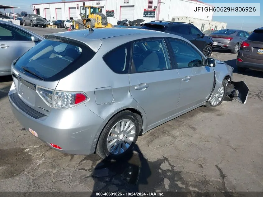 2009 Subaru Impreza 2.5I VIN: JF1GH60629H806926 Lot: 40691026