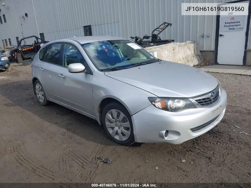 2009 Subaru Impreza 2.5I VIN: JF1GH61619G819560 Lot: 40746076