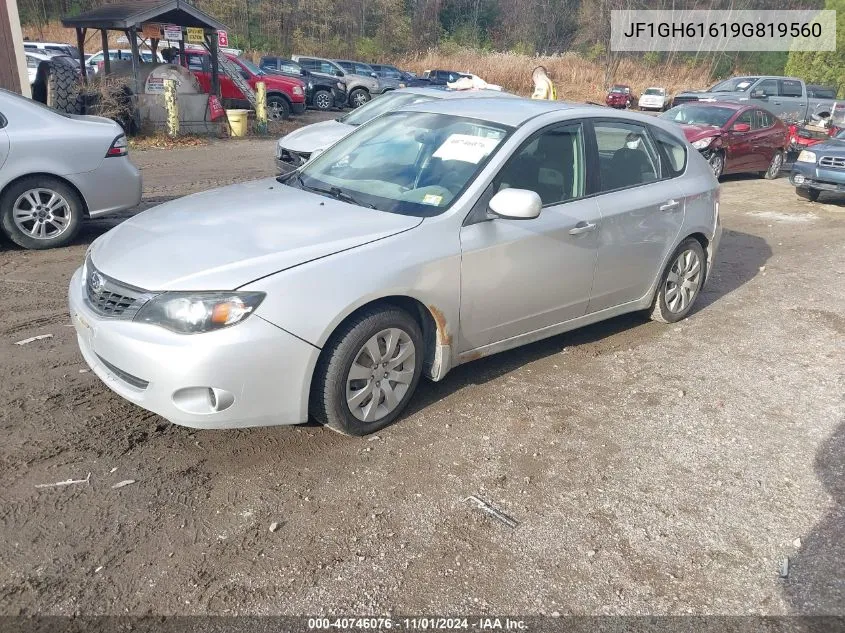 2009 Subaru Impreza 2.5I VIN: JF1GH61619G819560 Lot: 40746076