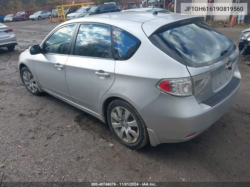 2009 Subaru Impreza 2.5I VIN: JF1GH61619G819560 Lot: 40746076