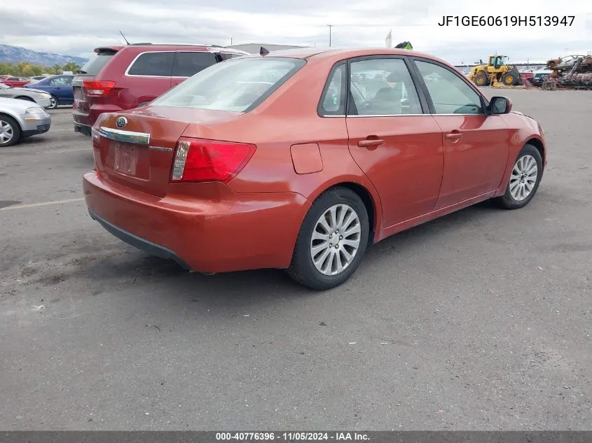 2009 Subaru Impreza 2.5I VIN: JF1GE60619H513947 Lot: 40776396