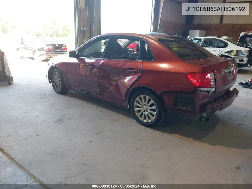 2010 Subaru Impreza 2.5I Premium VIN: JF1GE6B63AH506192 Lot: 39930124