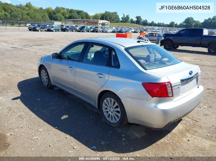 2010 Subaru Impreza 2.5I Premium VIN: JF1GE6B60AH504528 Lot: 40268996