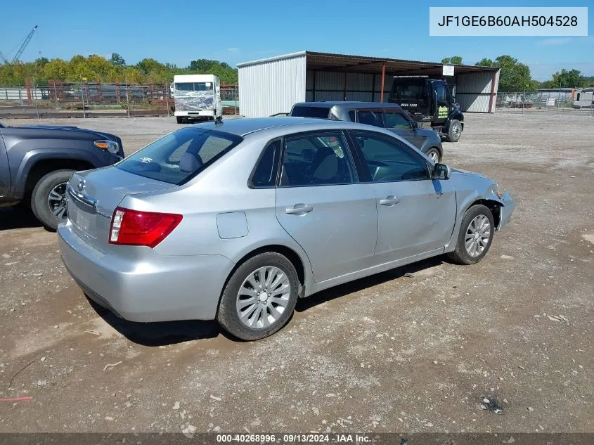 2010 Subaru Impreza 2.5I Premium VIN: JF1GE6B60AH504528 Lot: 40268996