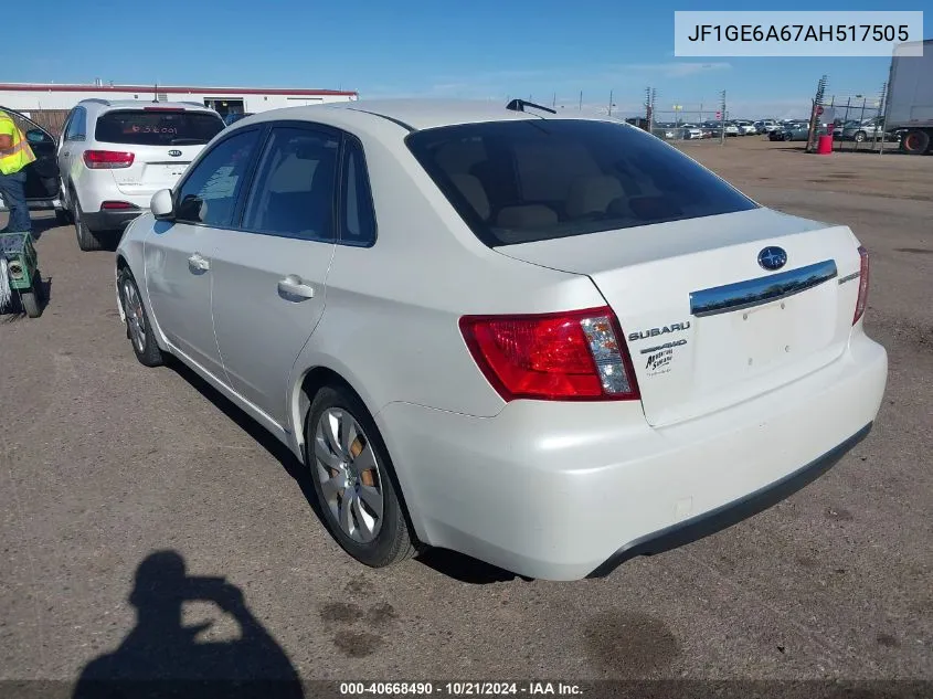 2010 Subaru Impreza 2.5I VIN: JF1GE6A67AH517505 Lot: 40668490