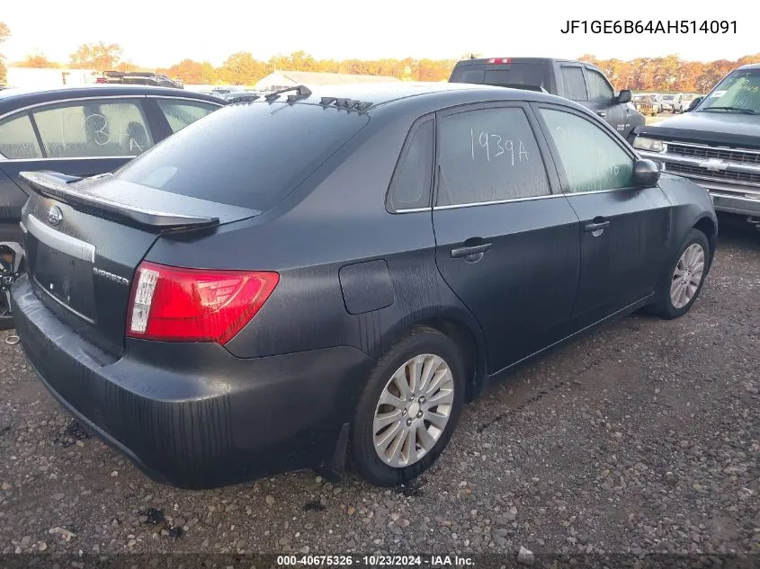 2010 Subaru Impreza 2.5I Premium VIN: JF1GE6B64AH514091 Lot: 40675326