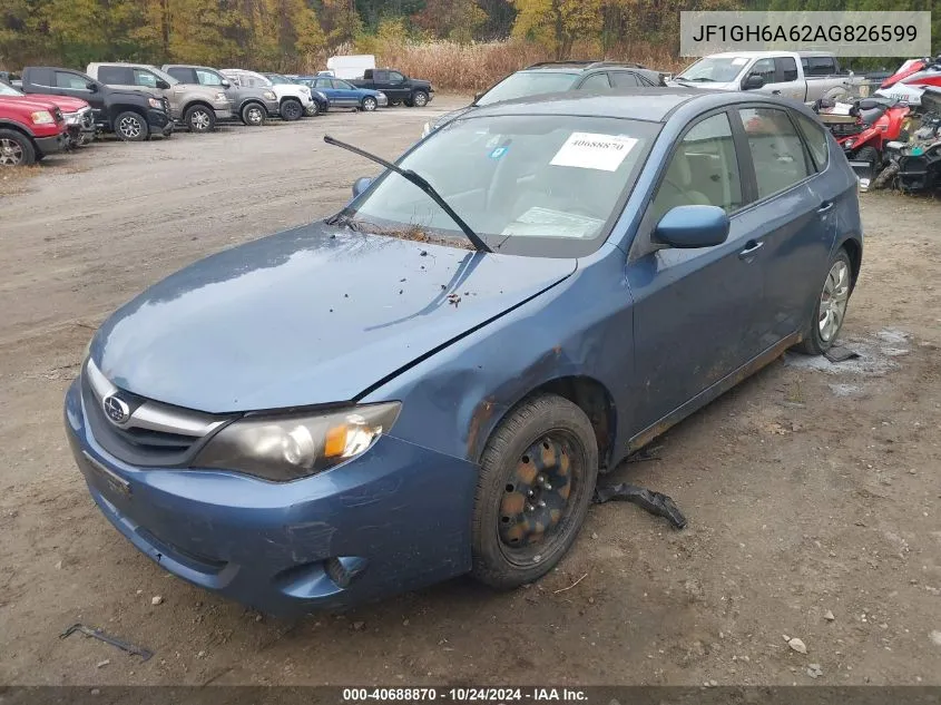 2010 Subaru Impreza 2.5I VIN: JF1GH6A62AG826599 Lot: 40688870