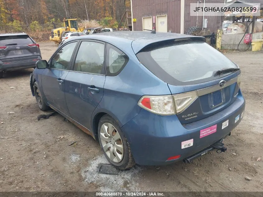 2010 Subaru Impreza 2.5I VIN: JF1GH6A62AG826599 Lot: 40688870