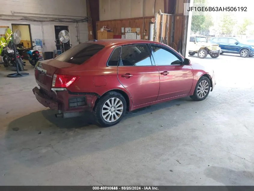 2010 Subaru Impreza 2.5I Premium VIN: JF1GE6B63AH506192 Lot: 40710645