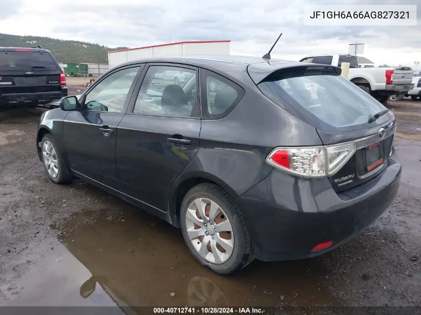 2010 Subaru Impreza 2.5I VIN: JF1GH6A66AG827321 Lot: 40712741