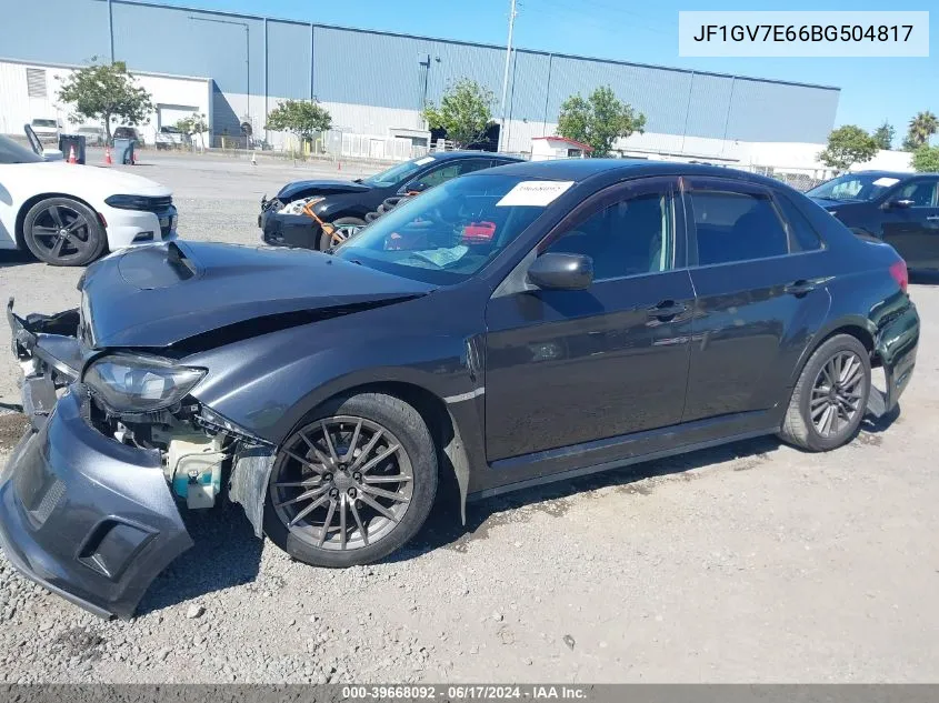 2011 Subaru Impreza Wrx VIN: JF1GV7E66BG504817 Lot: 39668092