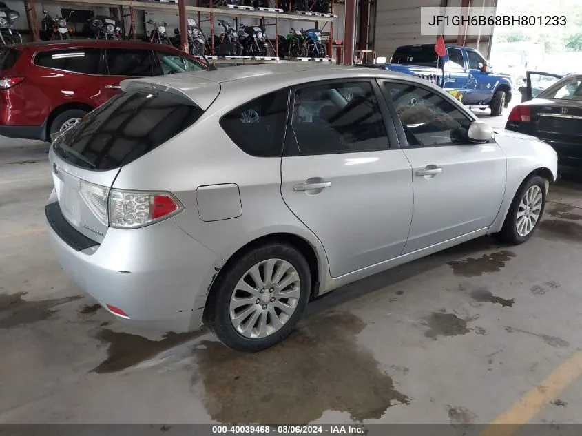 2011 Subaru Impreza 2.5I Premium VIN: JF1GH6B68BH801233 Lot: 40039468