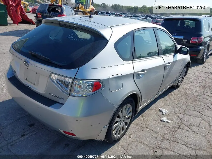 JF1GH6B61BH810260 2011 Subaru Impreza 2.5I Premium