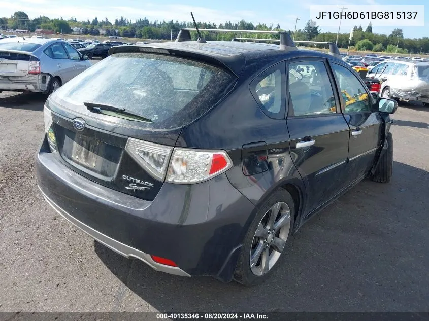 2011 Subaru Impreza Outback Sport VIN: JF1GH6D61BG815137 Lot: 40135346