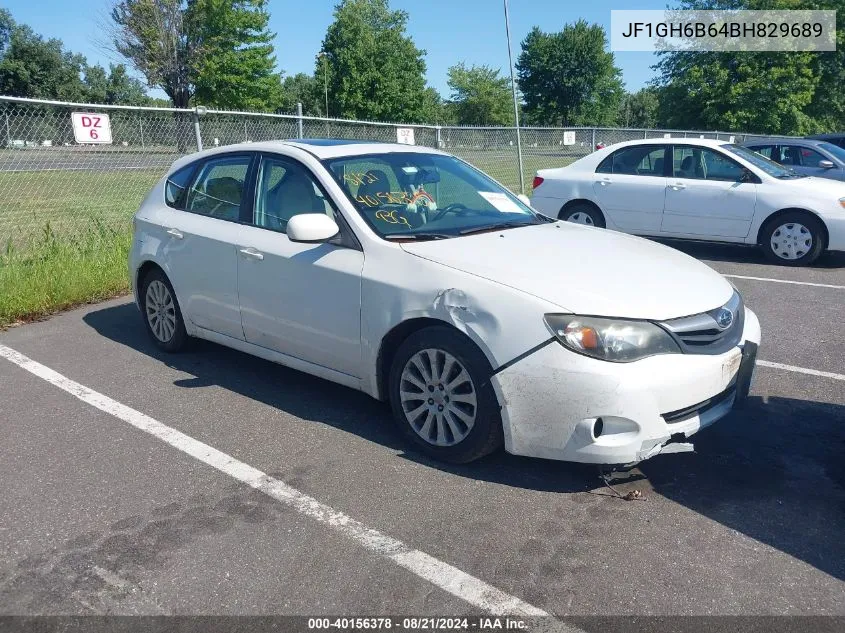 2011 Subaru Impreza 2.5I Premium VIN: JF1GH6B64BH829689 Lot: 40156378