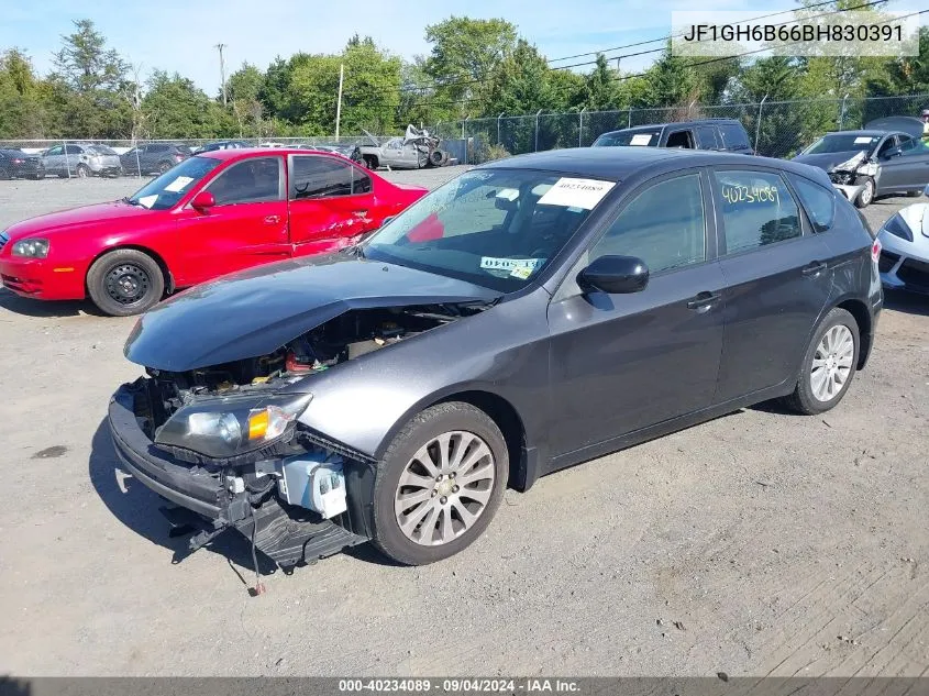 2011 Subaru Impreza 2.5I Premium VIN: JF1GH6B66BH830391 Lot: 40234089