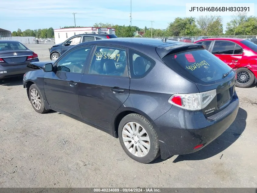 2011 Subaru Impreza 2.5I Premium VIN: JF1GH6B66BH830391 Lot: 40234089