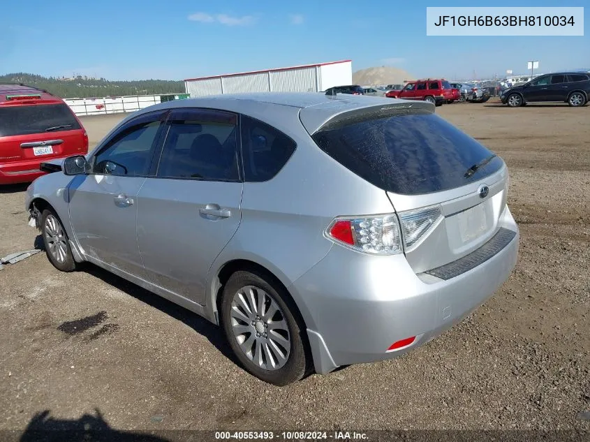 2011 Subaru Impreza 2.5I Premium VIN: JF1GH6B63BH810034 Lot: 40553493