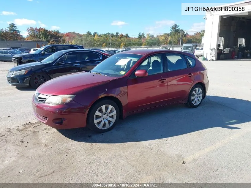 JF1GH6A6XBH800358 2011 Subaru Impreza 2.5I