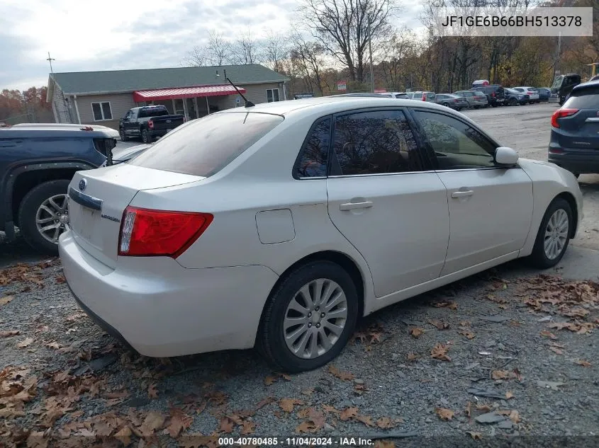 2011 Subaru Impreza 2.5I Premium VIN: JF1GE6B66BH513378 Lot: 40780485