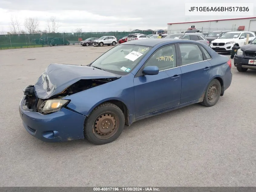 2011 Subaru Impreza 2.5I VIN: JF1GE6A66BH517836 Lot: 40817196