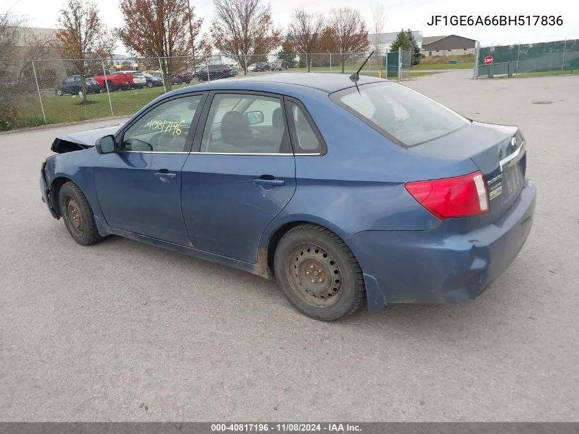 2011 Subaru Impreza 2.5I VIN: JF1GE6A66BH517836 Lot: 40817196