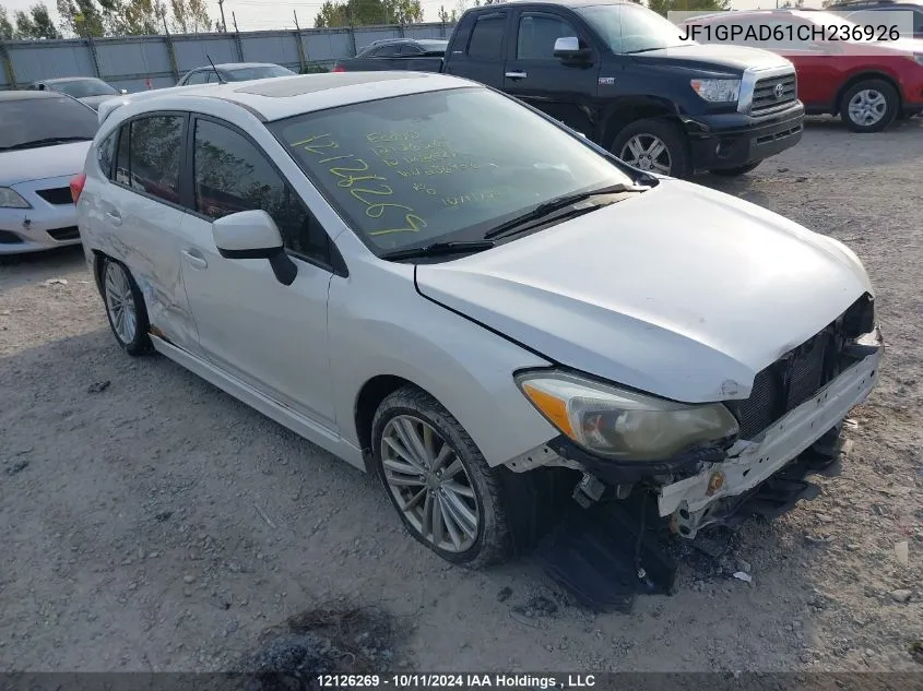 2012 Subaru Impreza VIN: JF1GPAD61CH236926 Lot: 12126269