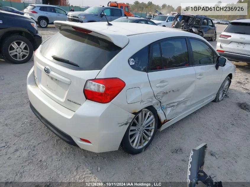 2012 Subaru Impreza VIN: JF1GPAD61CH236926 Lot: 12126269