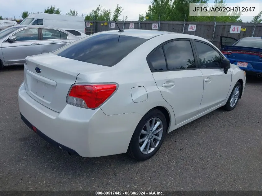 JF1GJAC62CH012647 2012 Subaru Impreza 2.0I Premium