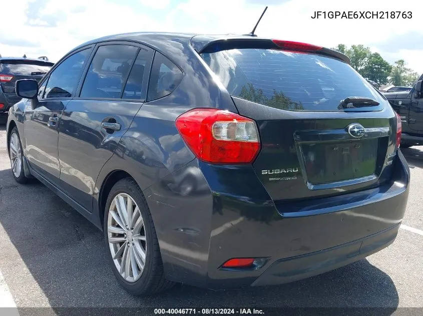 2012 Subaru Impreza 2.0I Premium VIN: JF1GPAE6XCH218763 Lot: 40046771