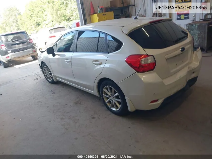 2012 Subaru Impreza 2.0I Premium VIN: JF1GPAB64CH205365 Lot: 40156326