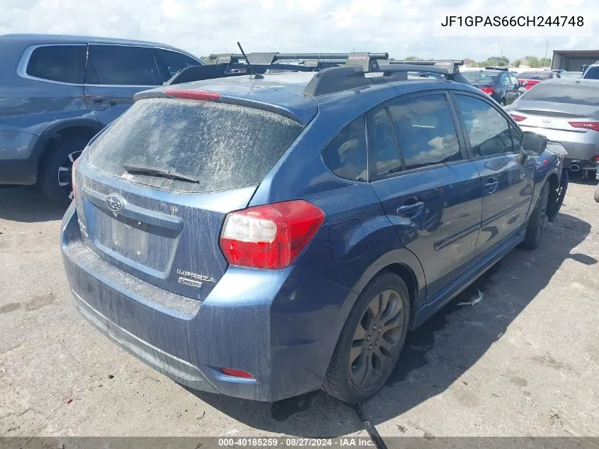 JF1GPAS66CH244748 2012 Subaru Impreza 2.0I Sport Limited