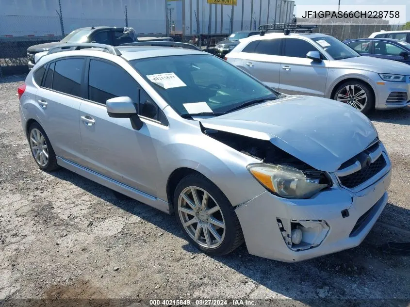 2012 Subaru Impreza 2.0I Sport Limited VIN: JF1GPAS66CH228758 Lot: 40215849