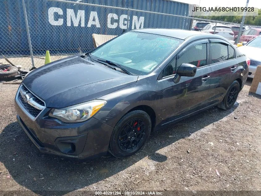 2012 Subaru Impreza 2.0I VIN: JF1GJAA68CH019928 Lot: 40291294