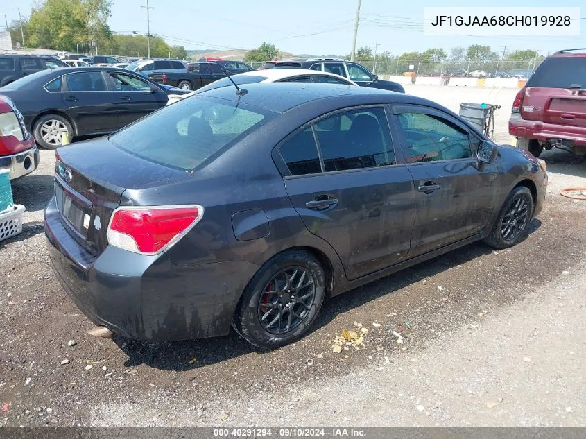 2012 Subaru Impreza 2.0I VIN: JF1GJAA68CH019928 Lot: 40291294