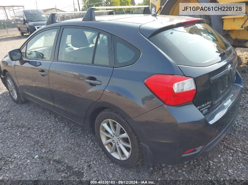 2012 Subaru Impreza 2.0I Premium VIN: JF1GPAC61CH220128 Lot: 40330183