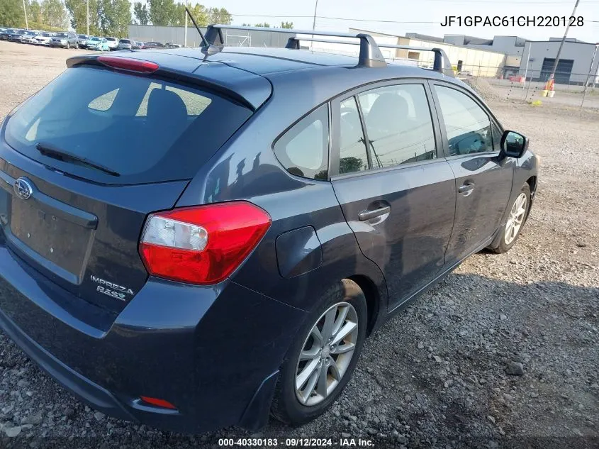 2012 Subaru Impreza 2.0I Premium VIN: JF1GPAC61CH220128 Lot: 40330183