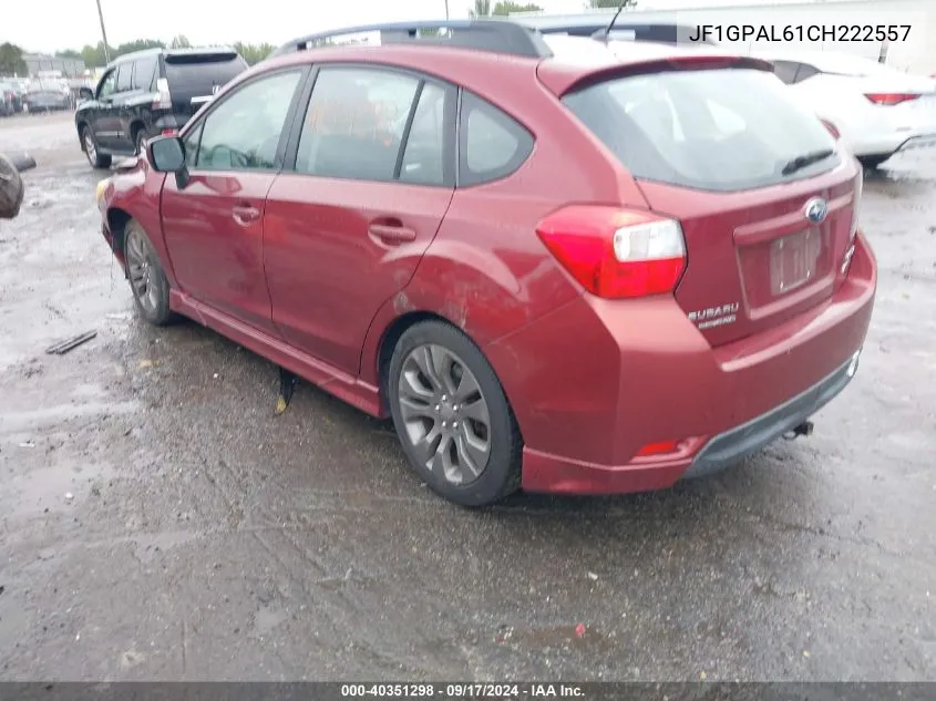 2012 Subaru Impreza 2.0I Sport Premium VIN: JF1GPAL61CH222557 Lot: 40351298