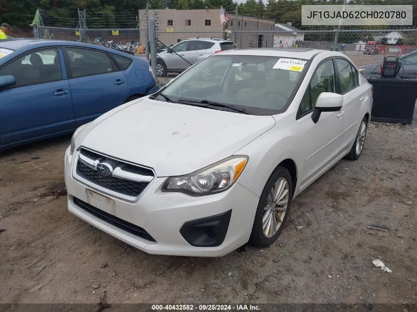 2012 Subaru Impreza 2.0I Premium VIN: JF1GJAD62CH020780 Lot: 40432582