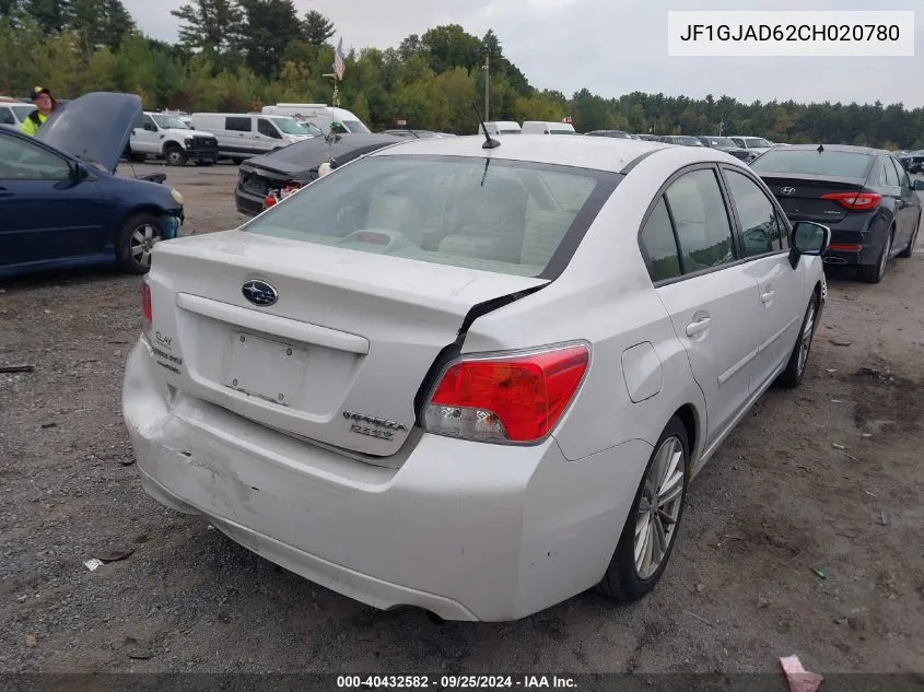 2012 Subaru Impreza 2.0I Premium VIN: JF1GJAD62CH020780 Lot: 40432582